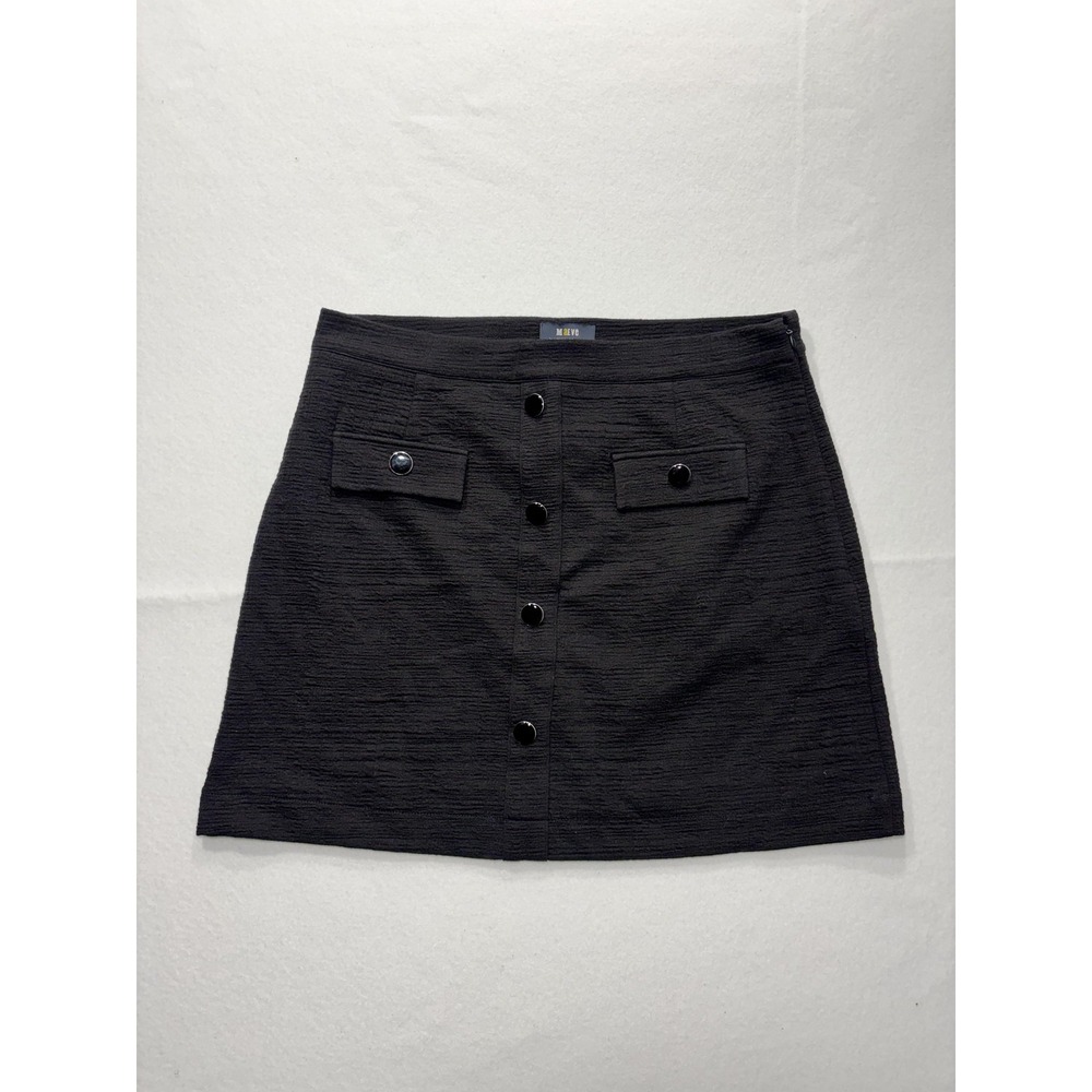 Maeve Skirt Womens Large Gray Textured Button Front A Line Mini Anthropologie